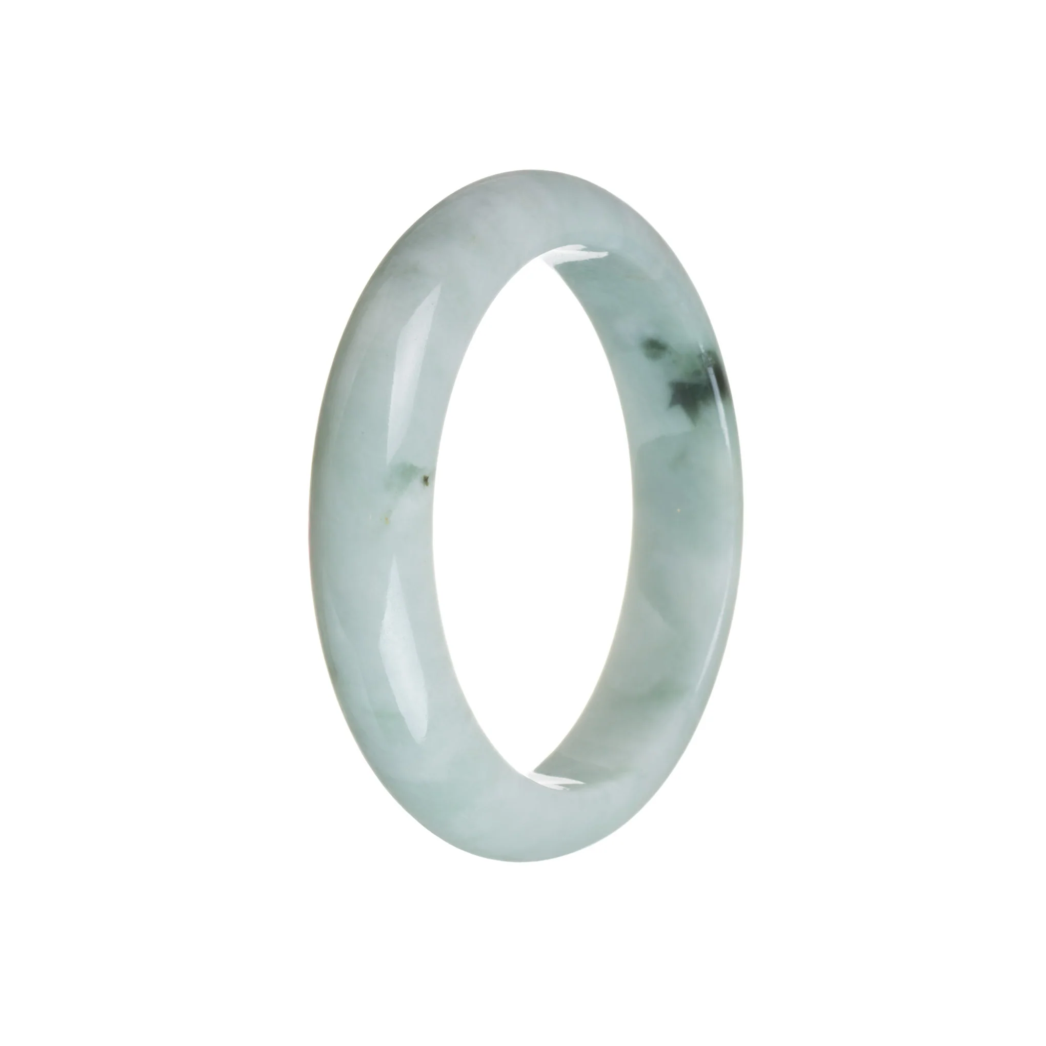 Genuine Grade A Green Burmese Jade Bracelet - 55mm Semi Round - Image 2