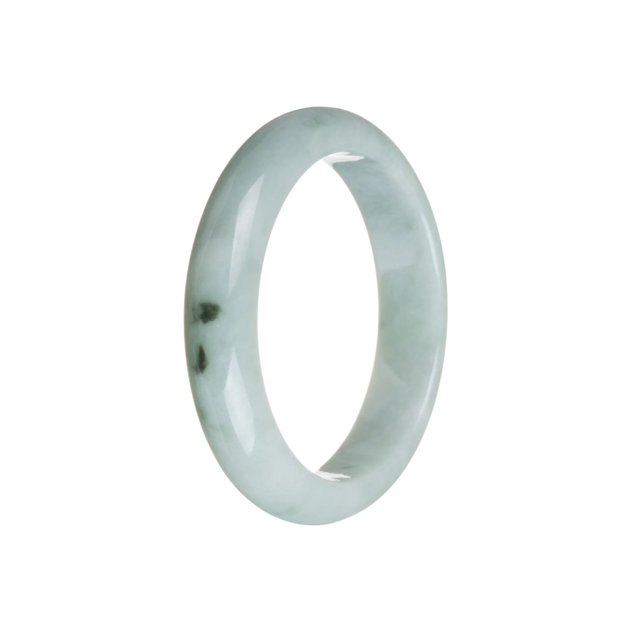 Genuine Grade A Green Burmese Jade Bracelet - 55mm Semi Round - Image 3