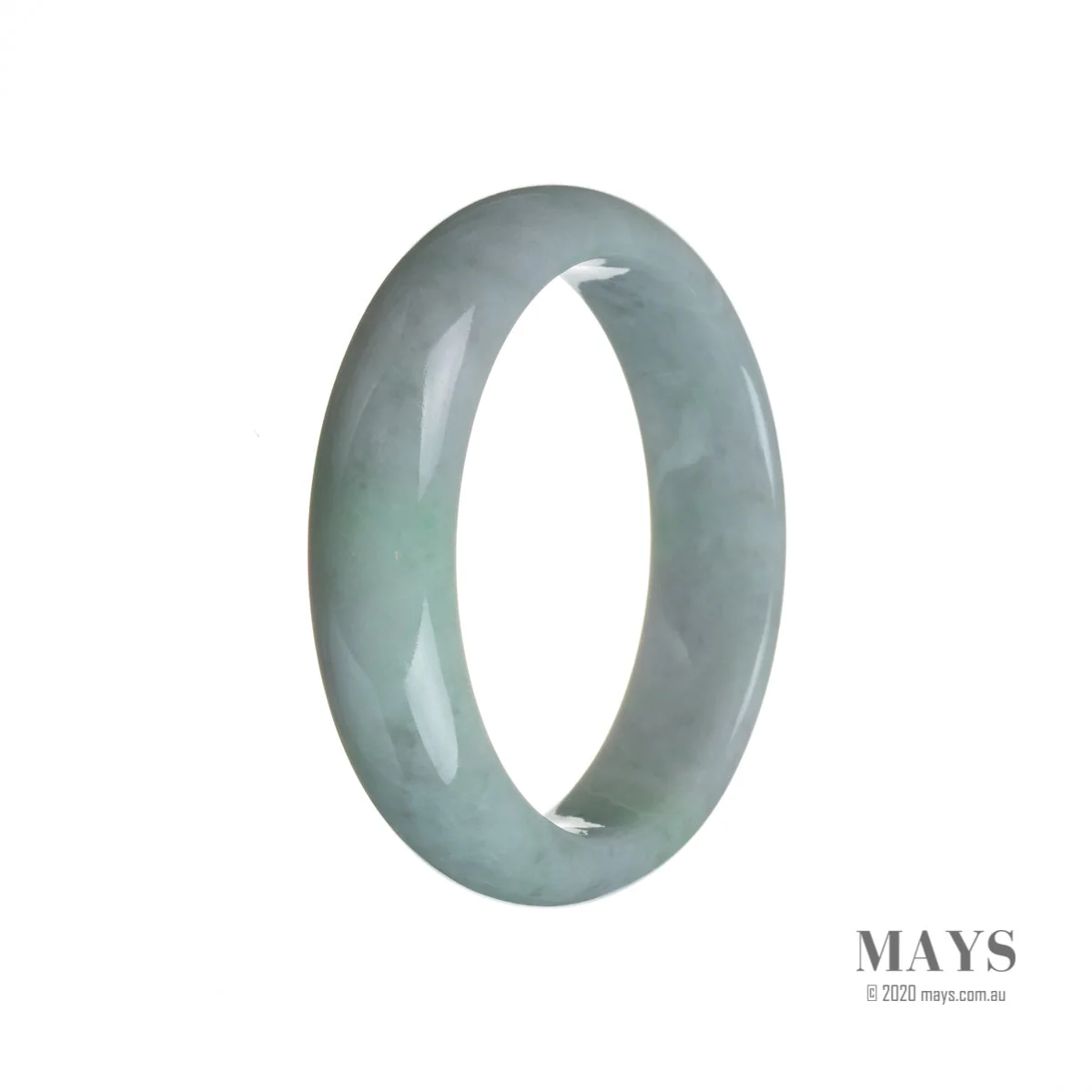 Genuine Type A Lavender Jadeite Jade Bangle - 56mm Semi Round