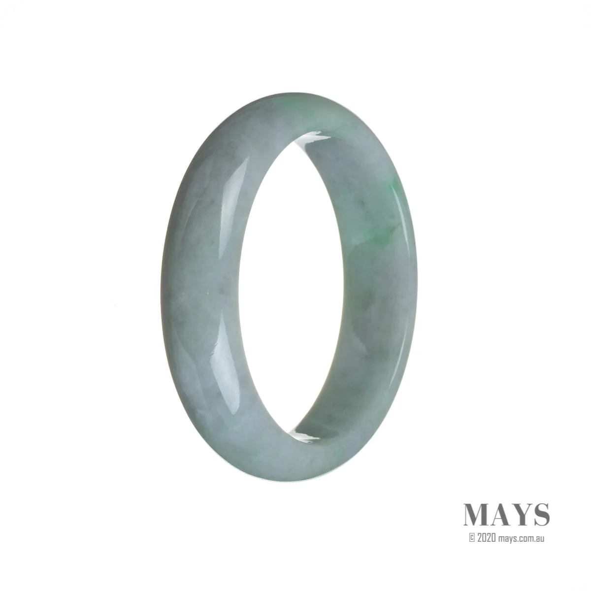 Genuine Type A Lavender Jadeite Jade Bangle - 56mm Semi Round - Image 2