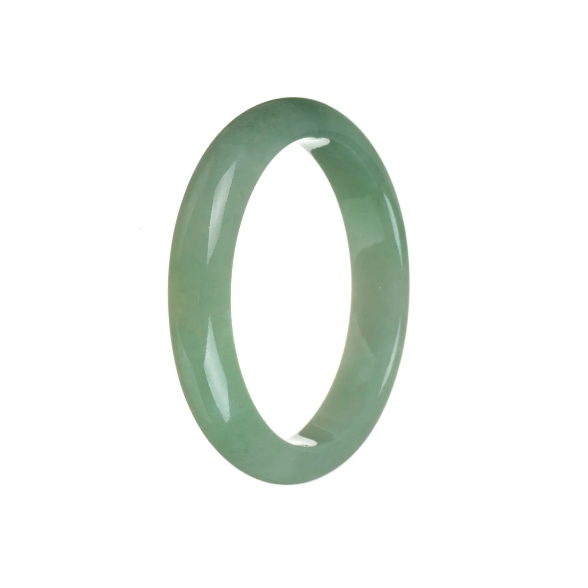 Authentic Grade A Green Jadeite Jade Bangle - 55mm Half Moon - Image 2