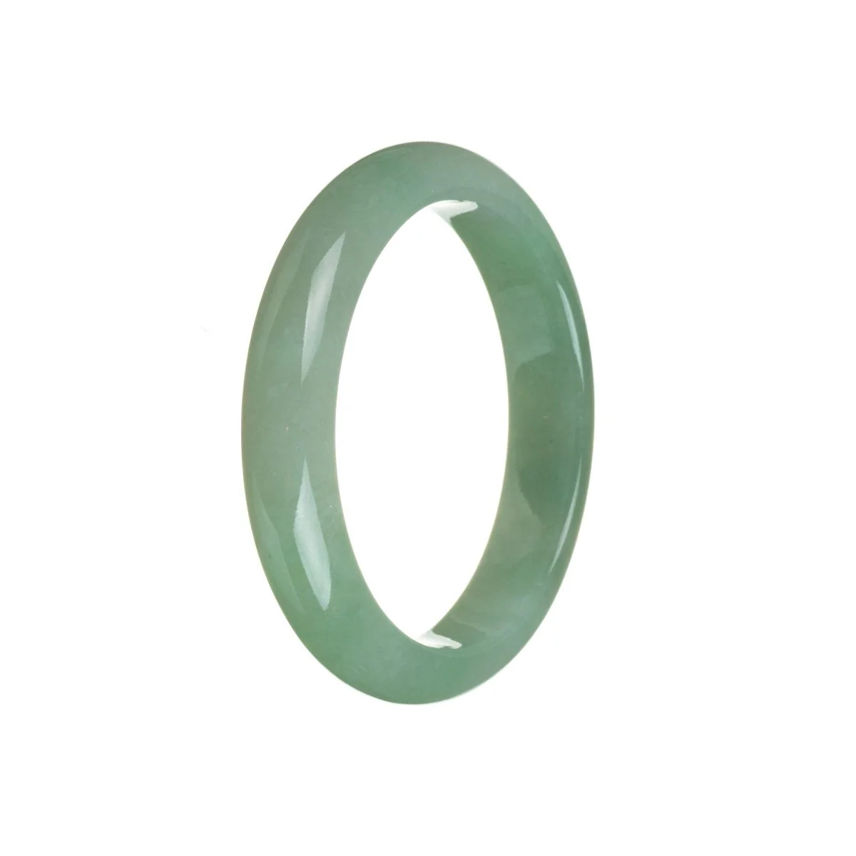 Authentic Grade A Green Jadeite Jade Bangle - 55mm Half Moon - Image 3