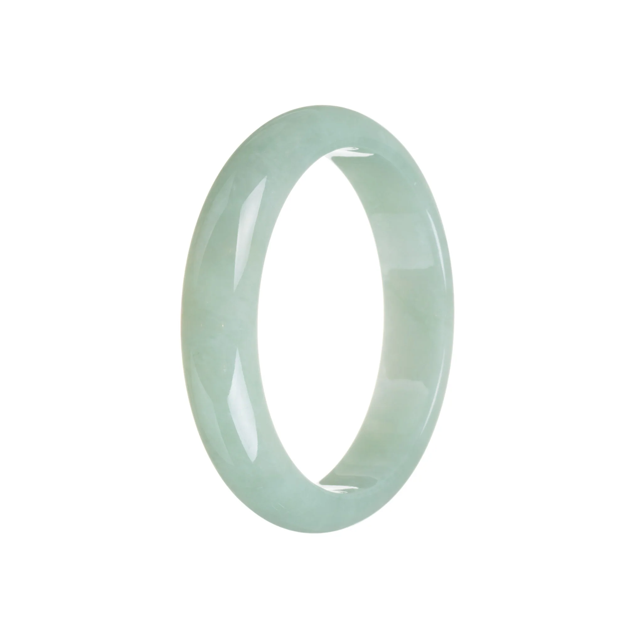 Certified Grade A Green Burmese Jade Bangle Bracelet - 58mm Half Moon - Image 3
