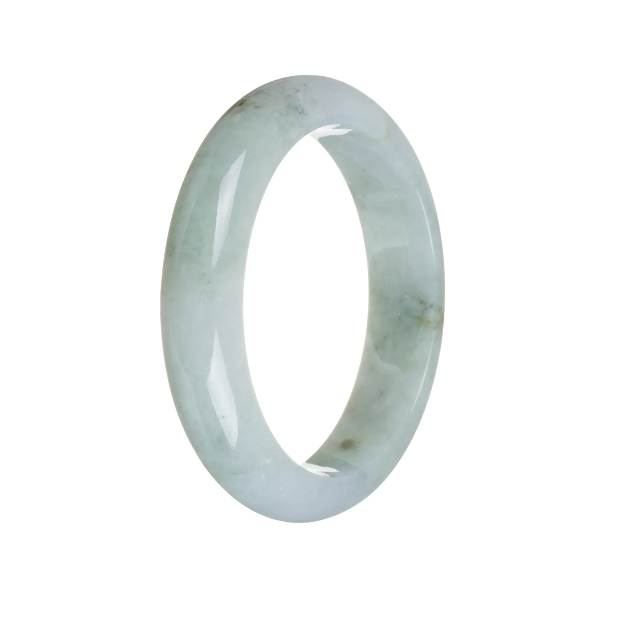 Genuine Natural Pale Green Burma Jade Bracelet - 60mm Half Moon - Image 2