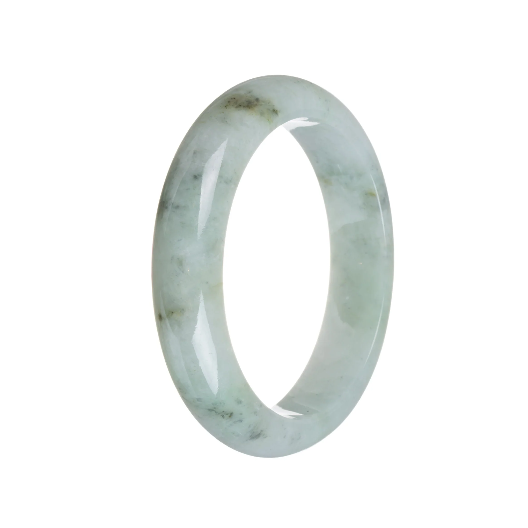 Genuine Natural Pale Green Burma Jade Bracelet - 60mm Half Moon - Image 3