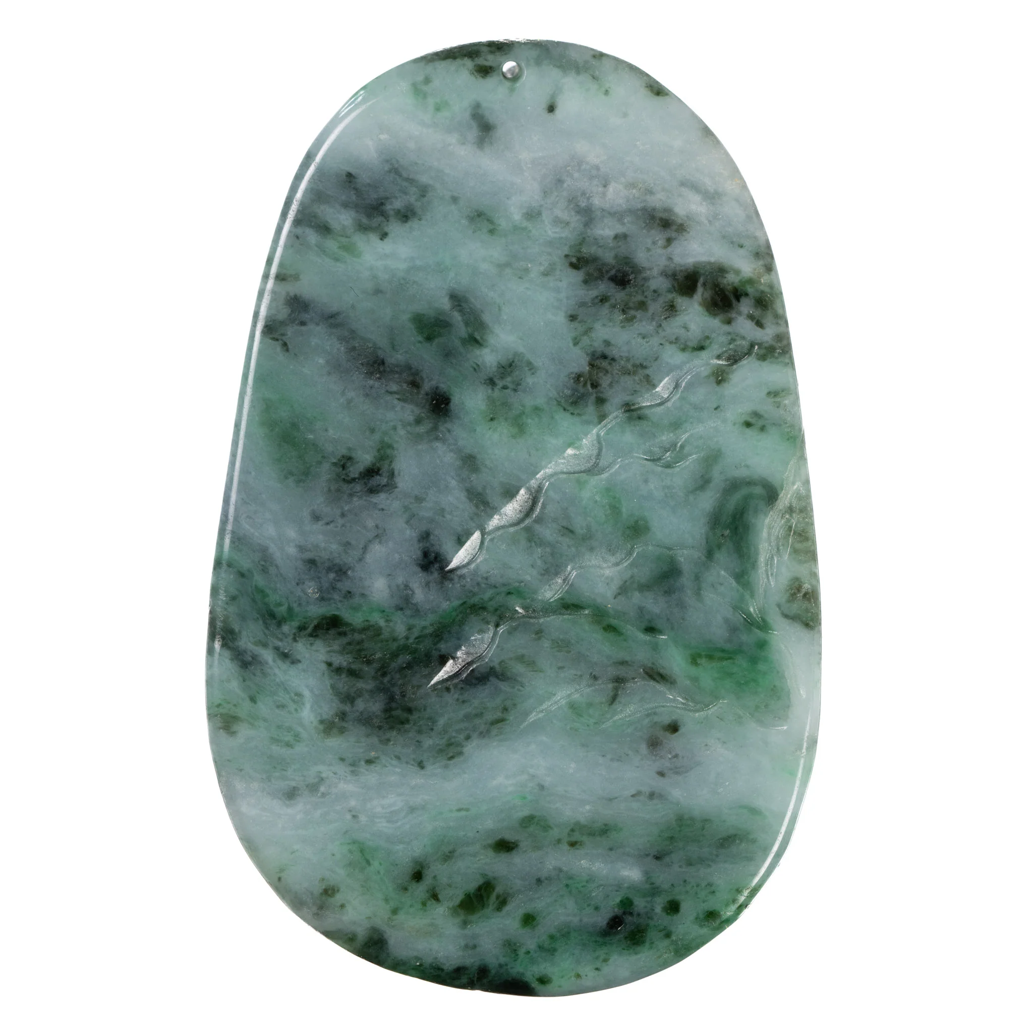 Natural Landscape Carving Jadeite Jade Pendant - Image 2