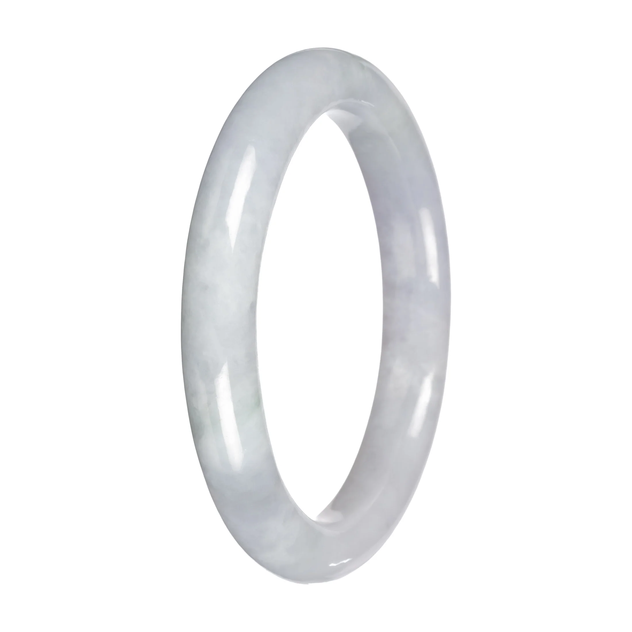 Natural Pale Lavender Traditional Jade Bangle - 57mm Petite Round - Image 3