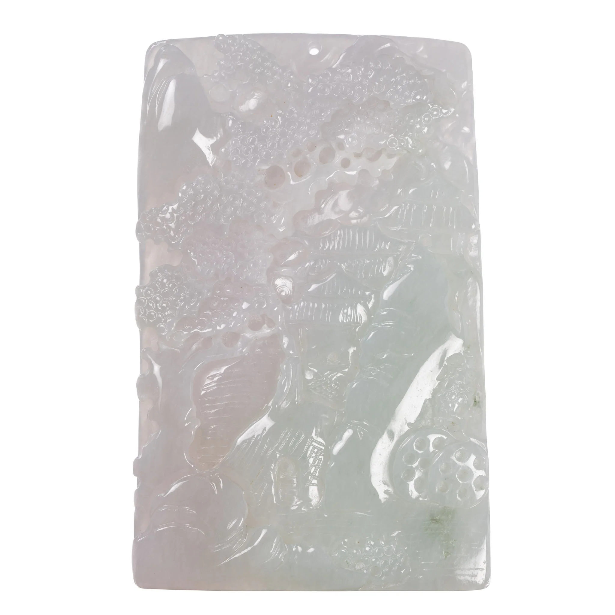 Natural Scenery Jadeite Jade Pendant - Certified Grade A