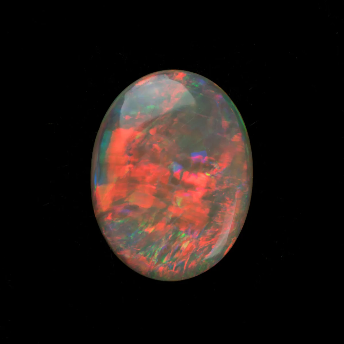 0.73ct Double Sided Solid Australian Opal with Orange Flashes - Image 2