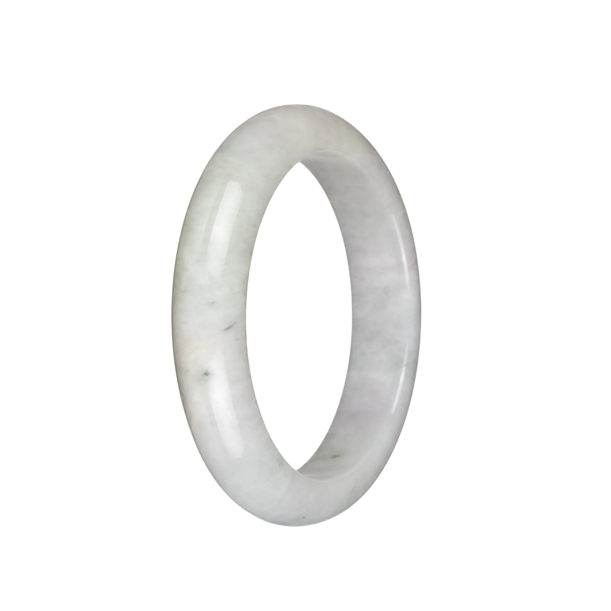 Natural Untreated Jadeite Jade Bangle - 58mm Half Moon - Image 2