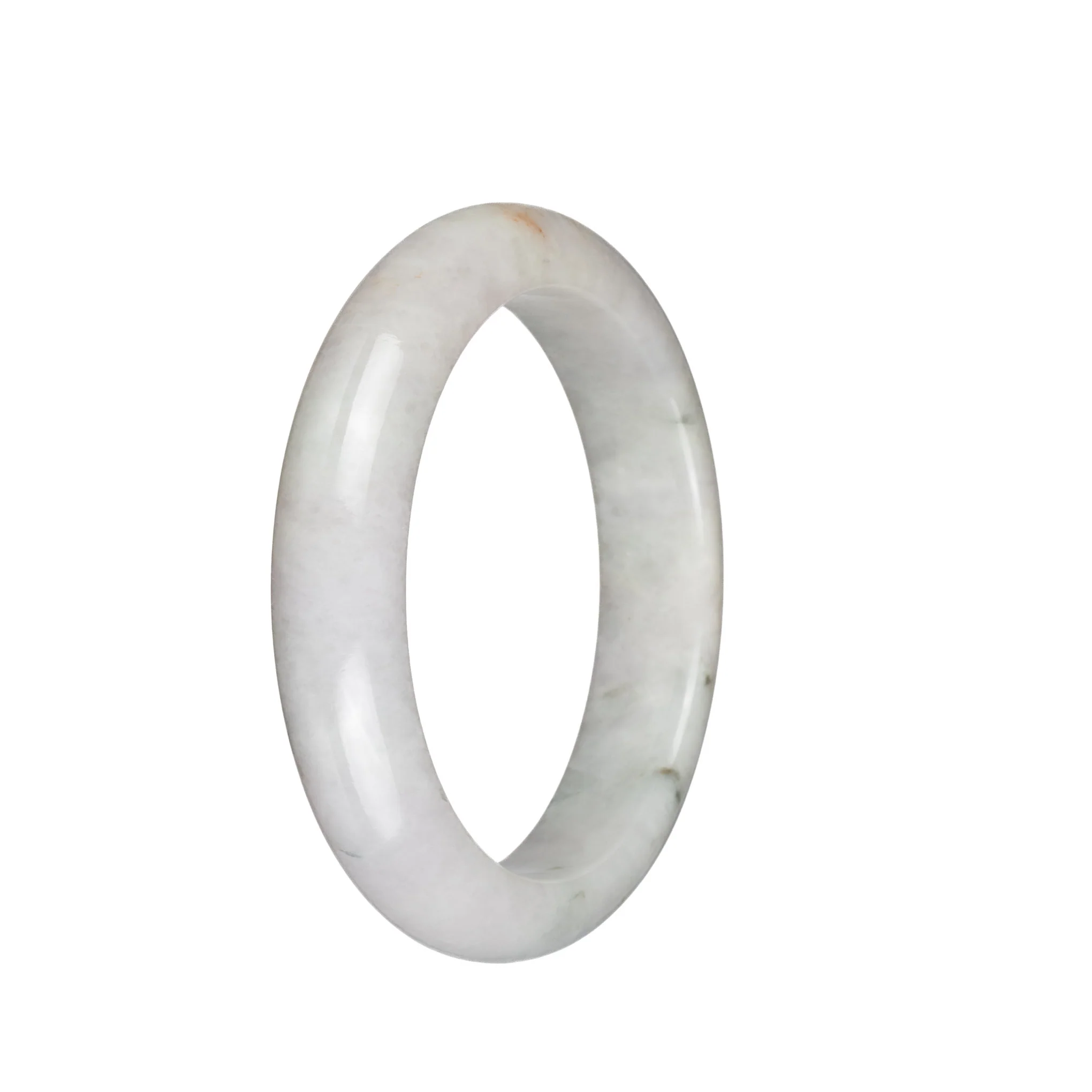 Natural Untreated Jadeite Jade Bangle - 58mm Half Moon - Image 3
