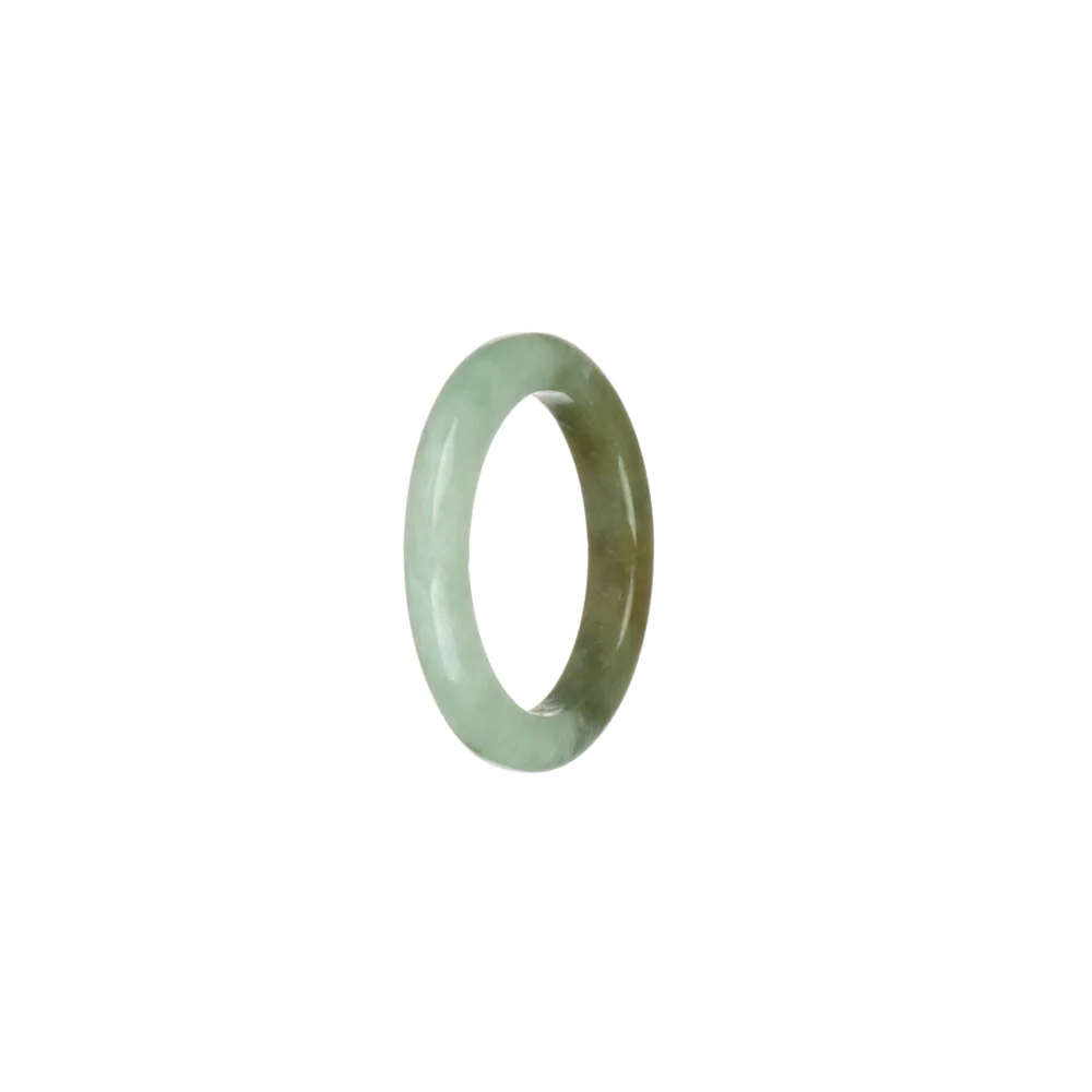 Genuine Olive Green with Pale Green Jadeite Jade Ring - US 9.75 - Image 3