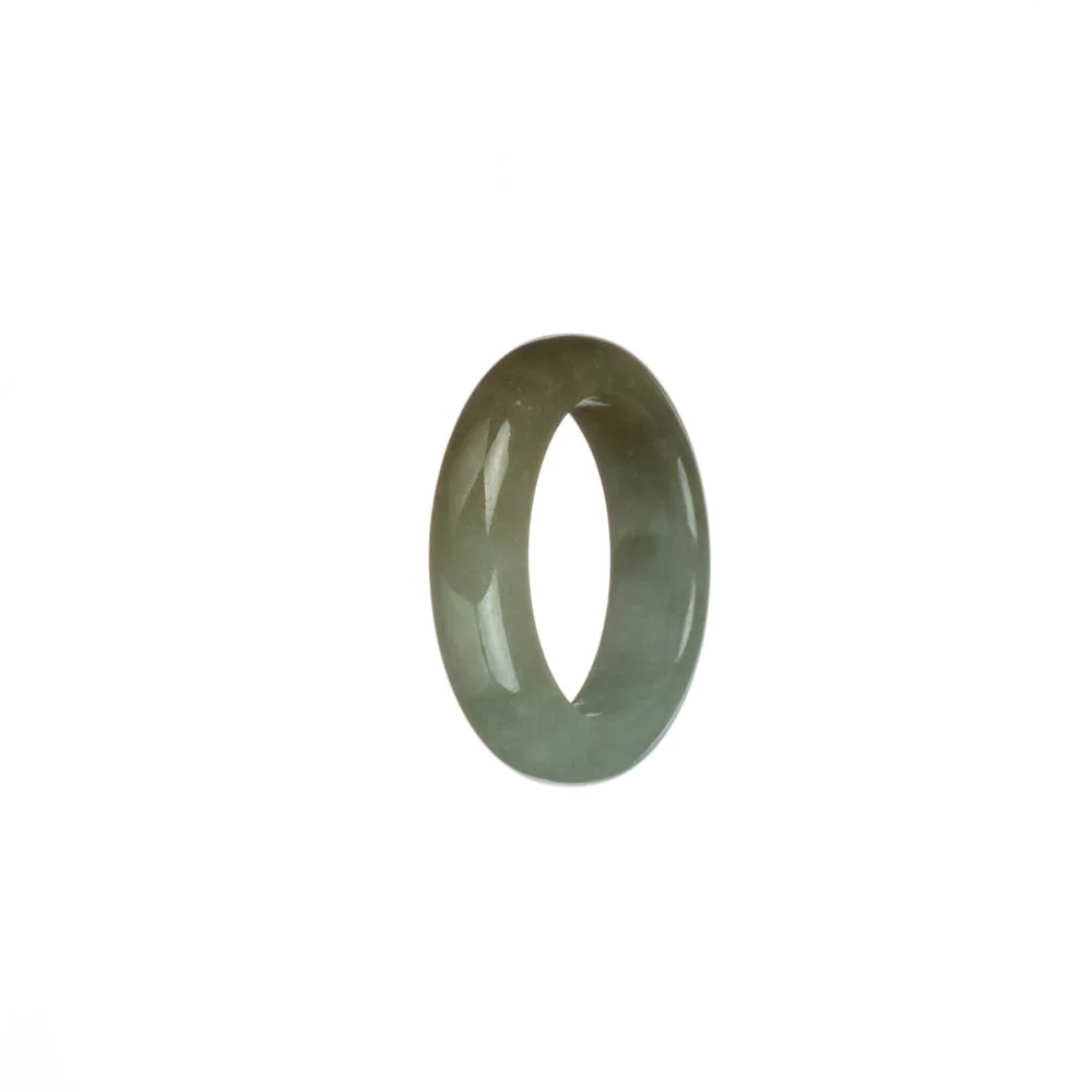 Certified Pale Green and Brown Burma Jade Band - US 9.5 - Image 2