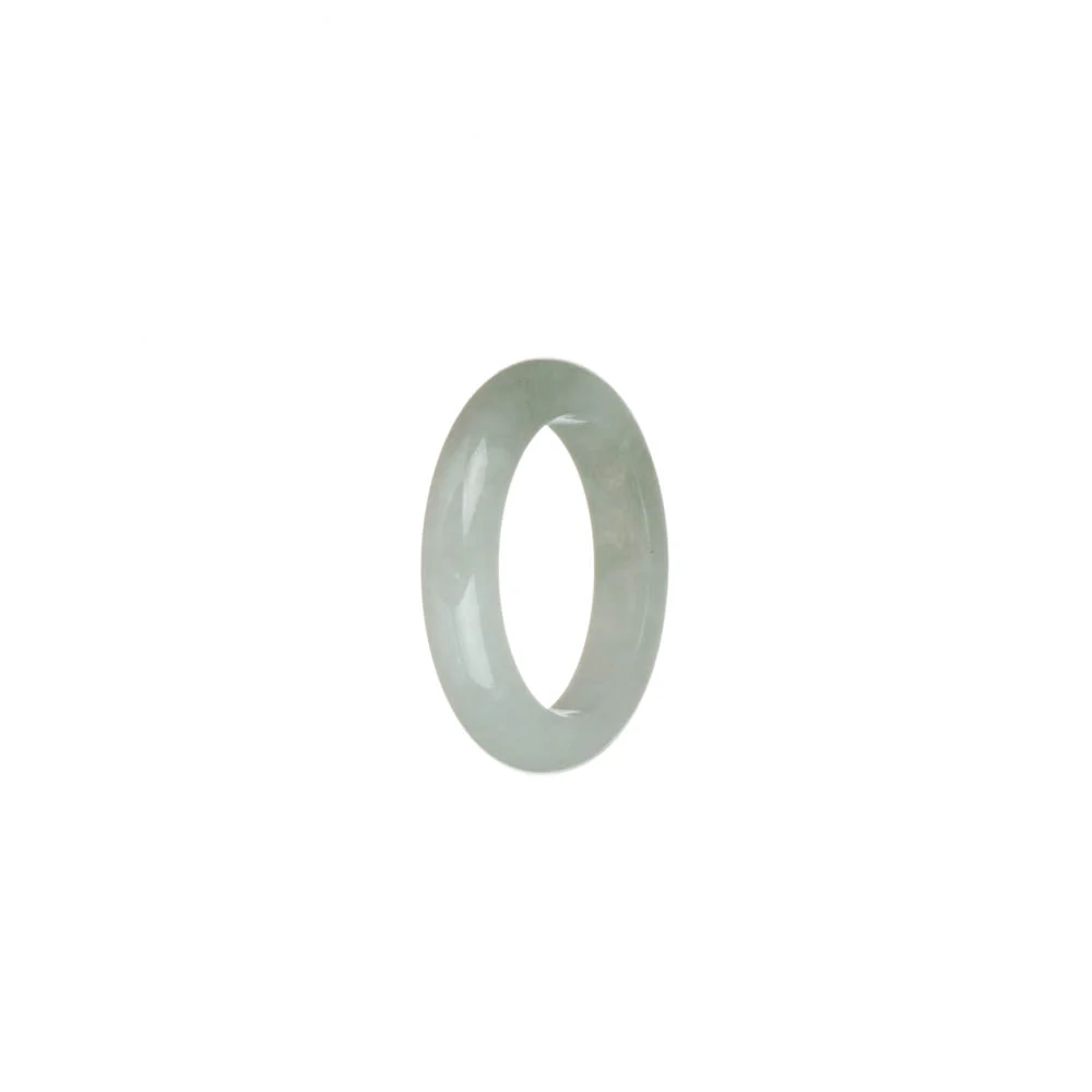 Real Pale Green and White Burmese Jade Band - US 8 - Image 2