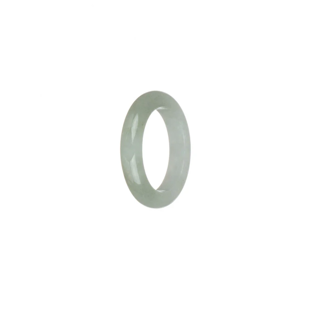 Real Pale Green and White Burmese Jade Band - US 8 - Image 3