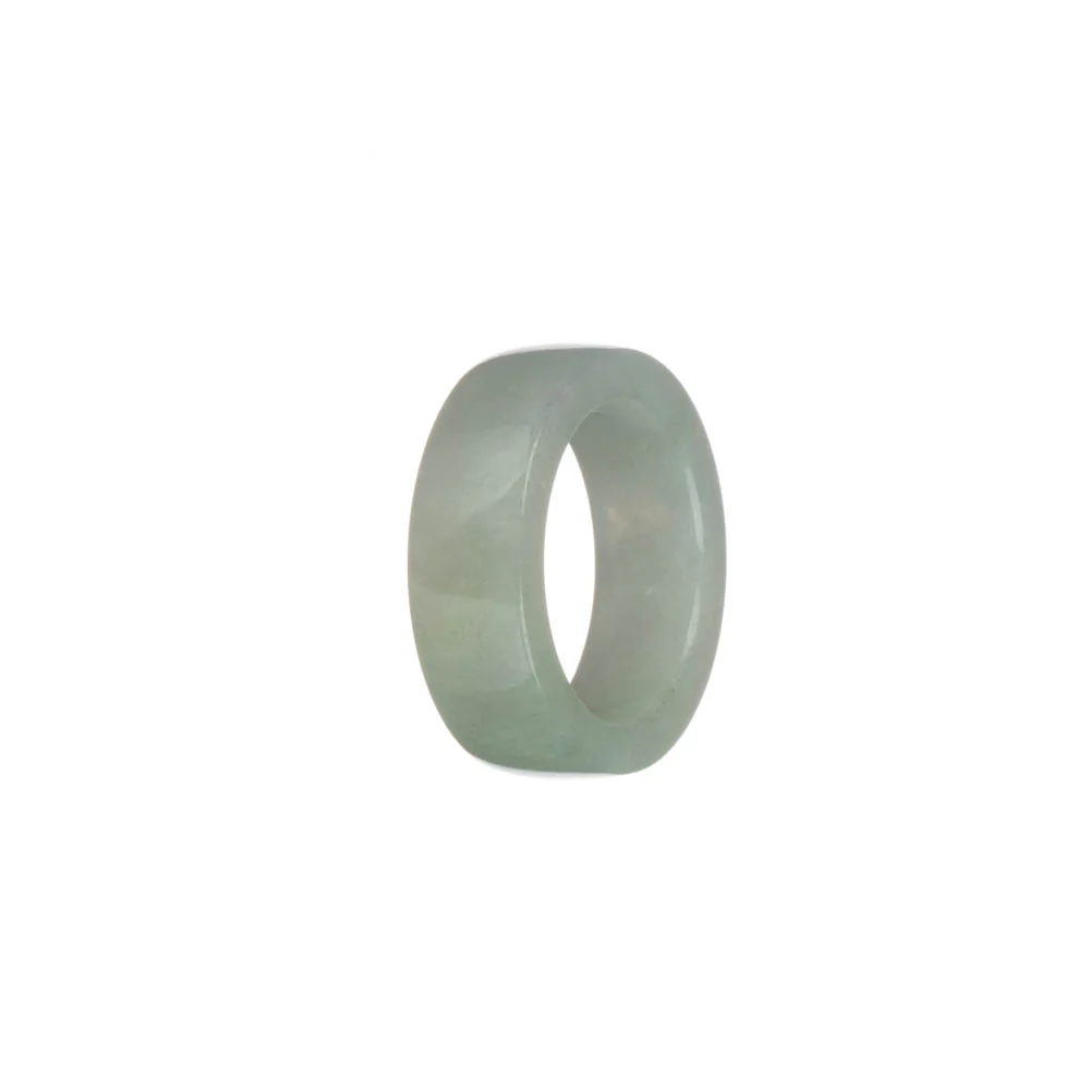 Authentic Pale Green and White Jade Band - US 9 - Image 3