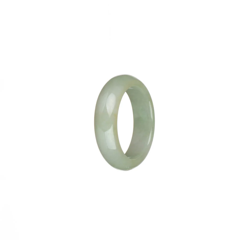 Real Pale Green and White Jade Ring - US 9.75 - Image 2