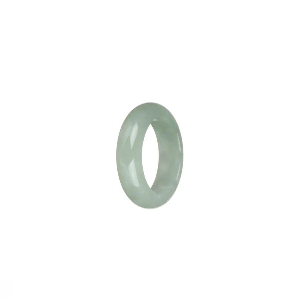 Real Pale Green and White Burma Jade Ring - US 6 - Image 2