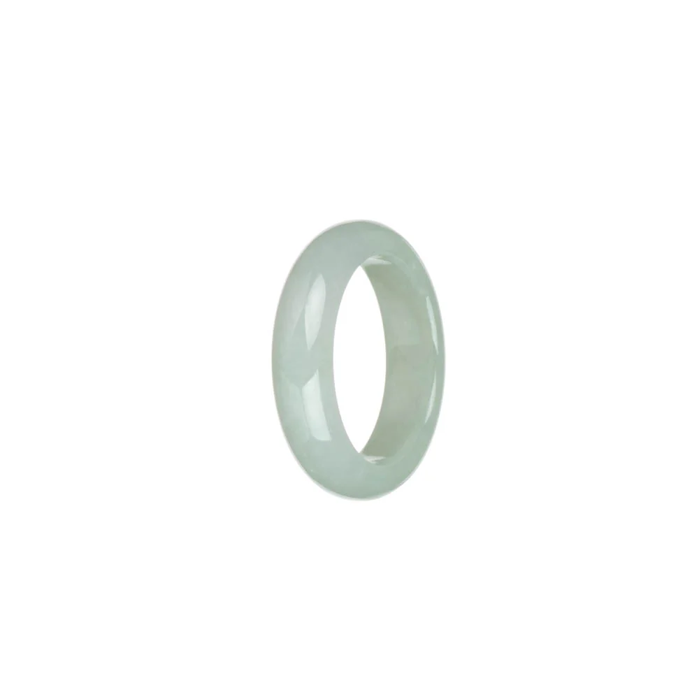 Real Pale Green and White Jadeite Jade Band - US 9.5