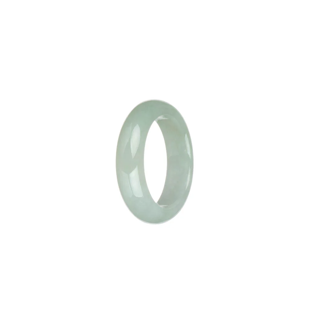 Real Pale Green and White Jadeite Jade Band - US 9.5 - Image 2