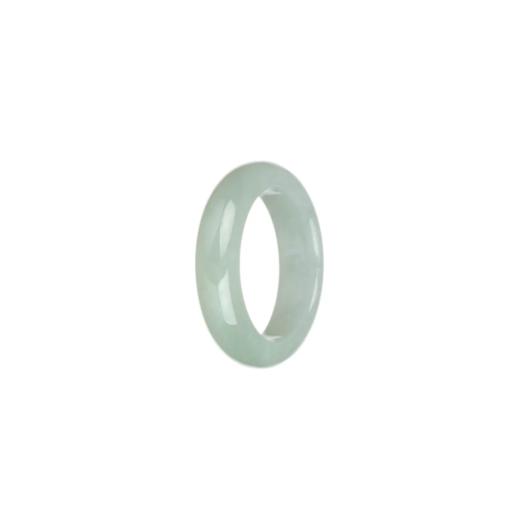 Real Pale Green and White Jadeite Jade Band - US 9.5 - Image 3