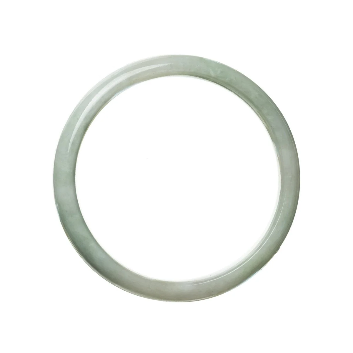 Real Type A Pale Green Burma Jade Bangle Bracelet - 57mm Half Moon - Image 2