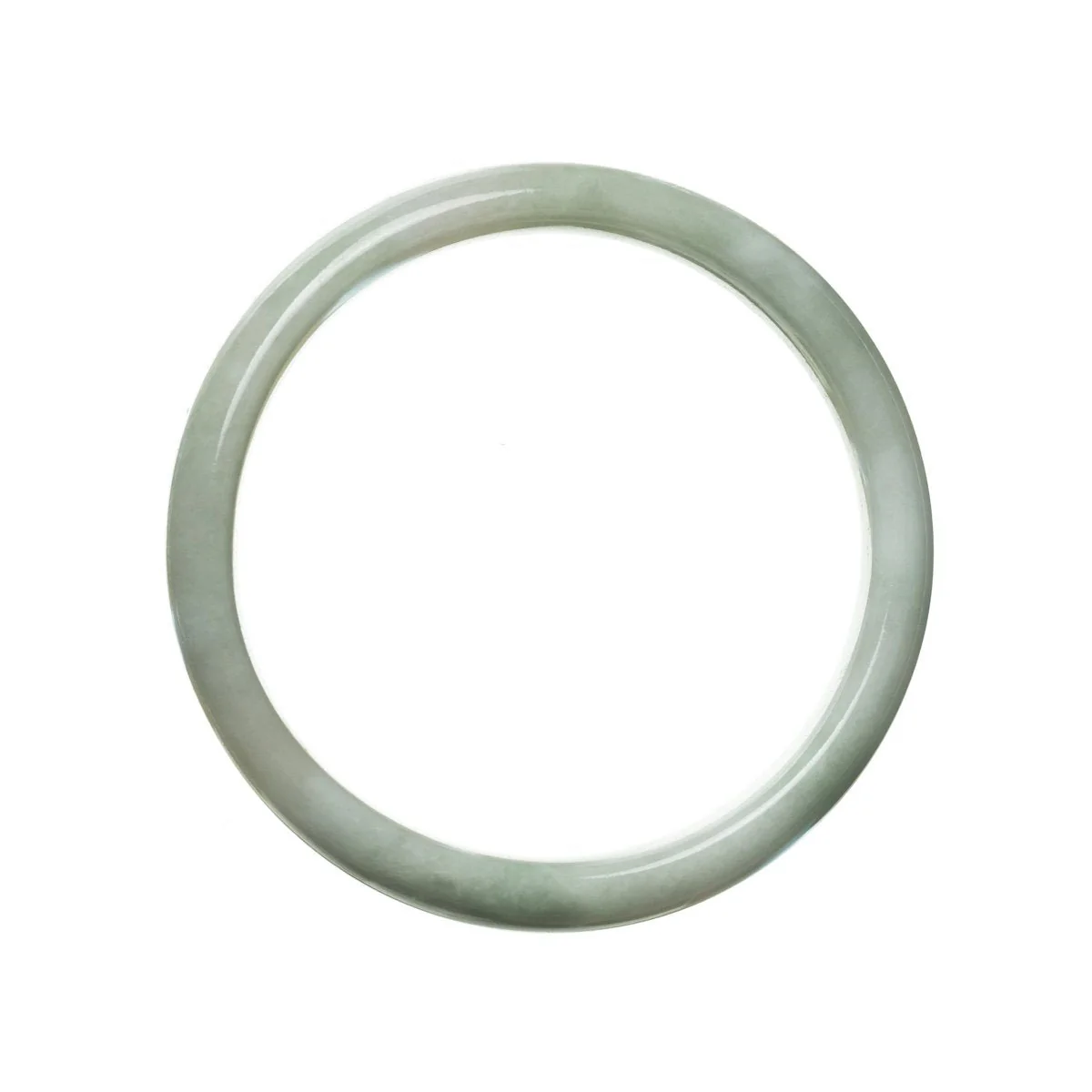 Real Type A Pale Green Burma Jade Bangle Bracelet - 57mm Half Moon - Image 3