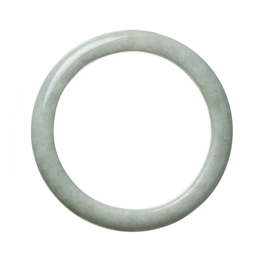 Genuine Grade A Pale Green Jade Bangle Bracelet - 60mm Semi Round - Image 3