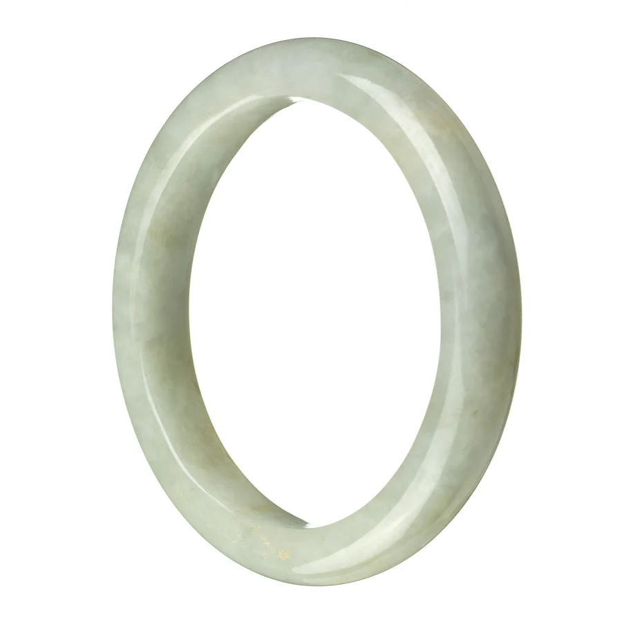 Genuine Grade A Pale Green Burmese Jade Bracelet - 64mm Semi Round