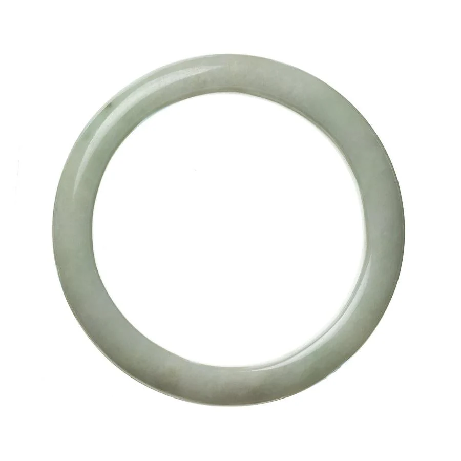 Certified Natural Pale Green Jade Bangle Bracelet - 59mm Semi Round - Image 3