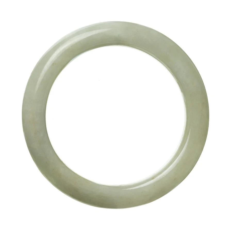 Authentic Grade A Pale Green Burma Jade Bangle - 60mm Semi Round - Image 2