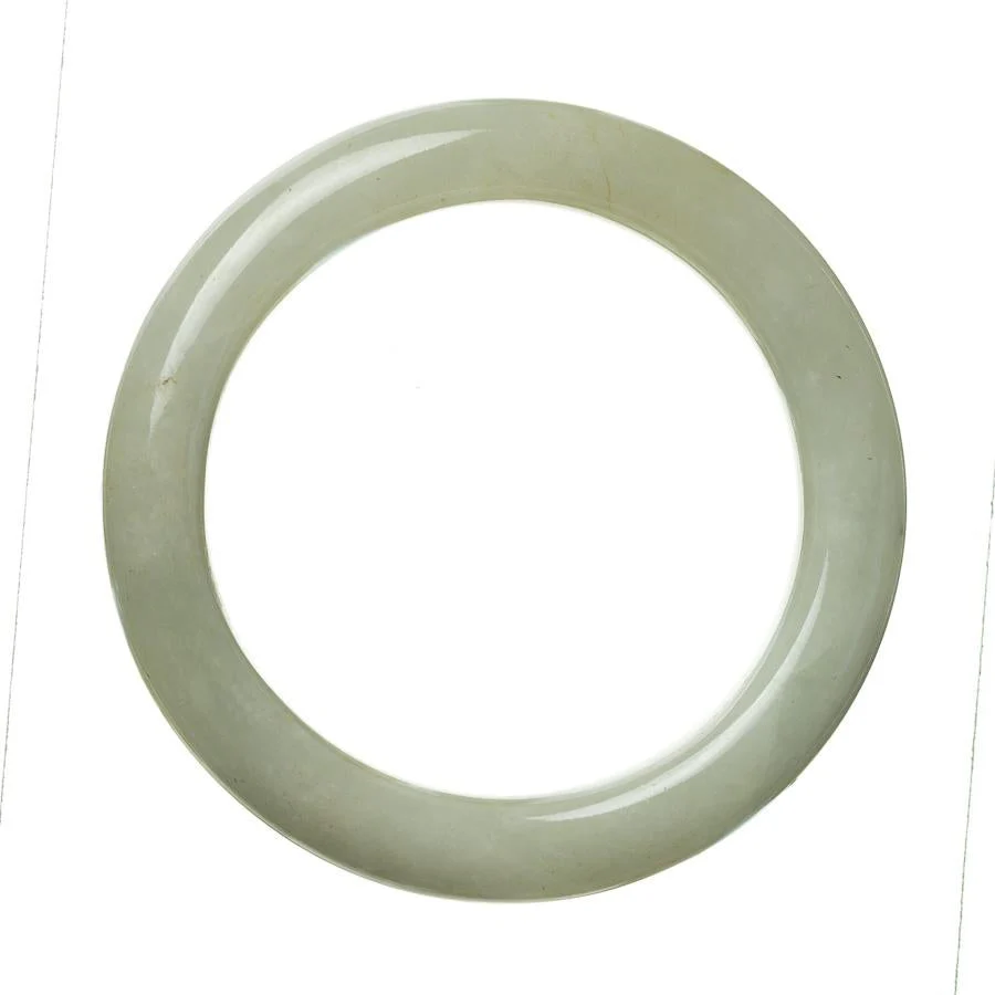 Authentic Grade A Pale Green Burma Jade Bangle - 60mm Semi Round - Image 3