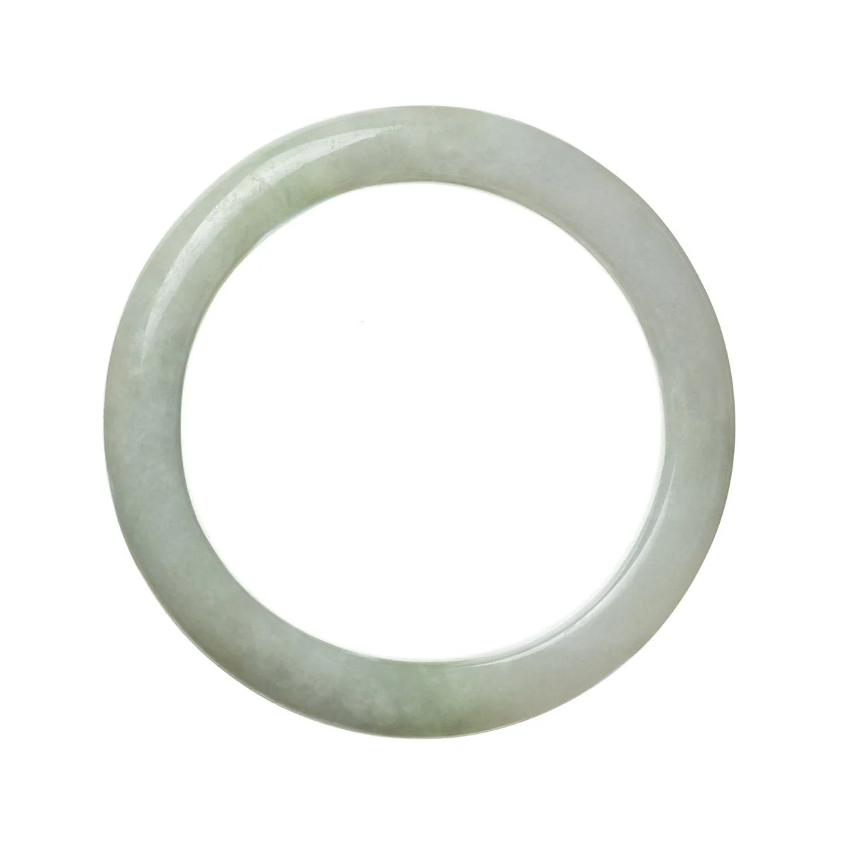 Certified Type A Pale Green Jade Bracelet - 56mm Semi Round - Image 3
