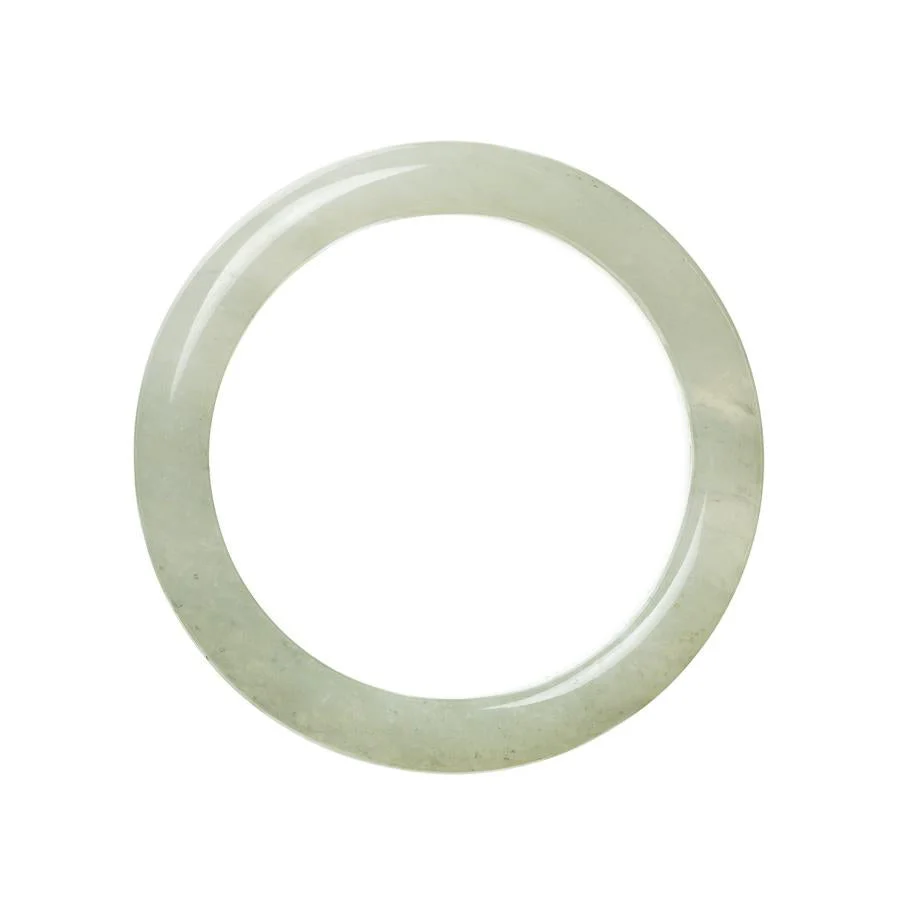 Authentic Type A Pale Green Traditional Jade Bangle Bracelet - 59mm Semi Round - Image 2