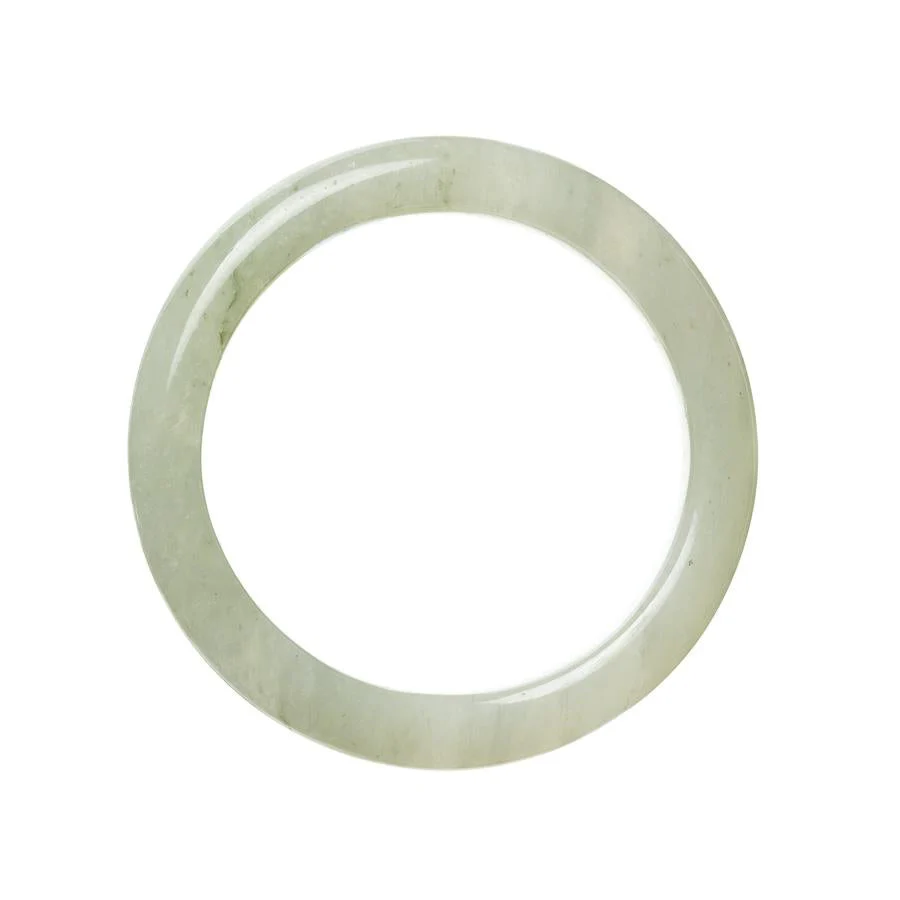 Authentic Type A Pale Green Traditional Jade Bangle Bracelet - 59mm Semi Round - Image 3