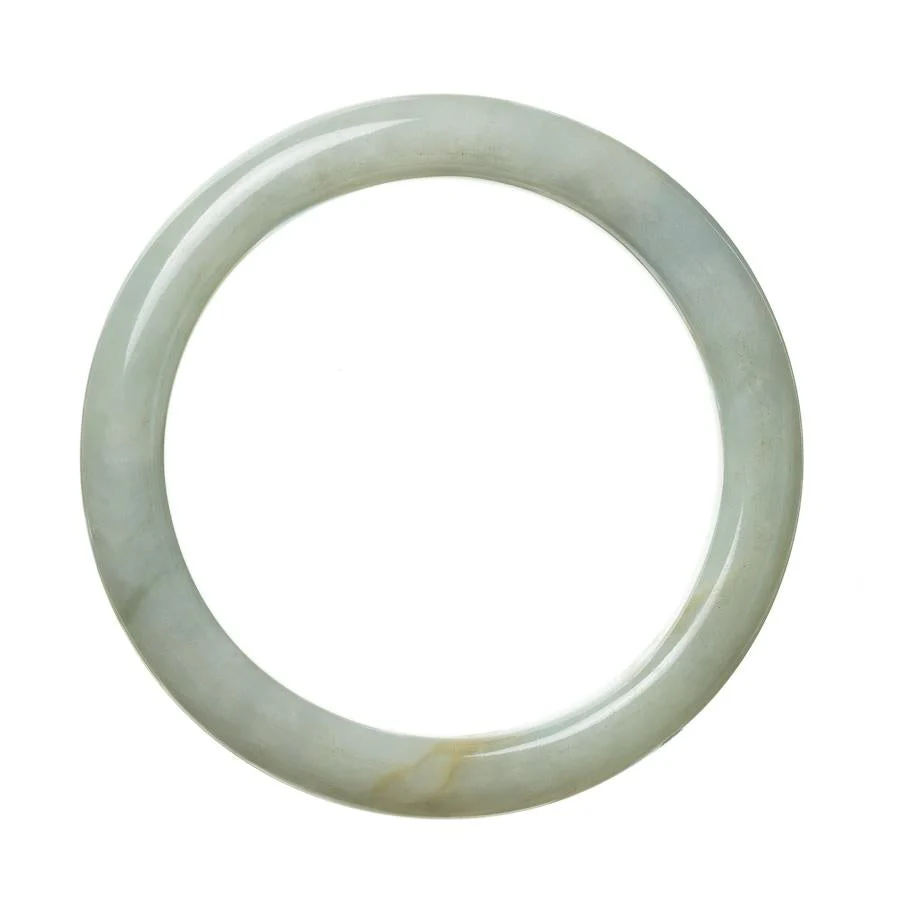 Authentic Natural Pale Green Jadeite Jade Bangle - 62mm Semi Round - Image 2