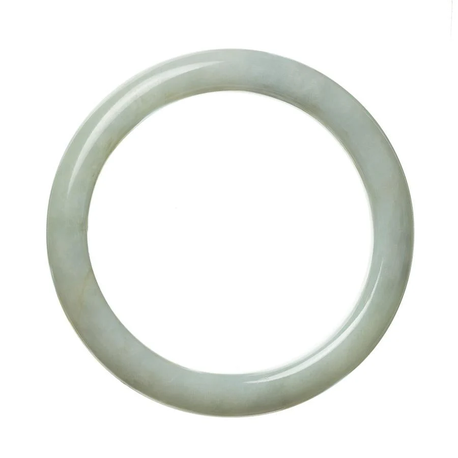 Authentic Natural Pale Green Jadeite Jade Bangle - 62mm Semi Round - Image 3