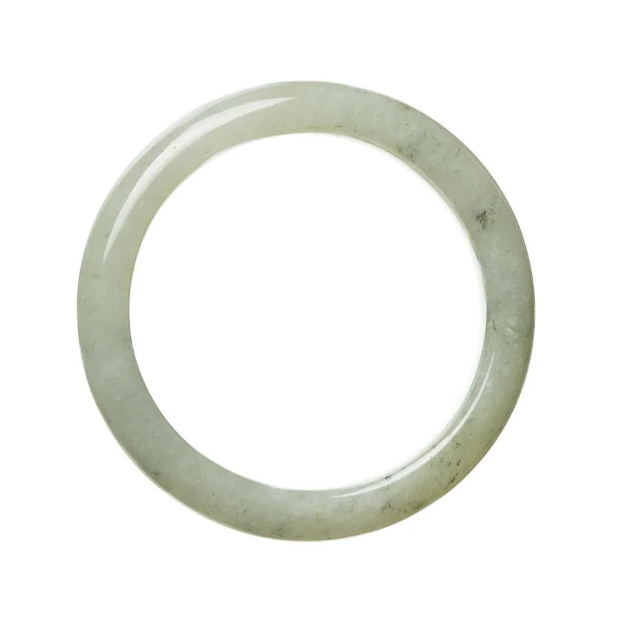Genuine Natural Pale Green Burmese Jade Bangle - 62mm Semi Round - Image 2