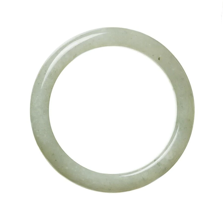 Genuine Natural Pale Green Burmese Jade Bangle - 62mm Semi Round - Image 3