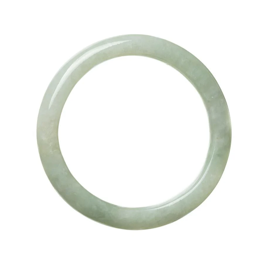 Real Natural Pale Green Burmese Jade Bangle Bracelet - 63mm Semi Round - Image 3