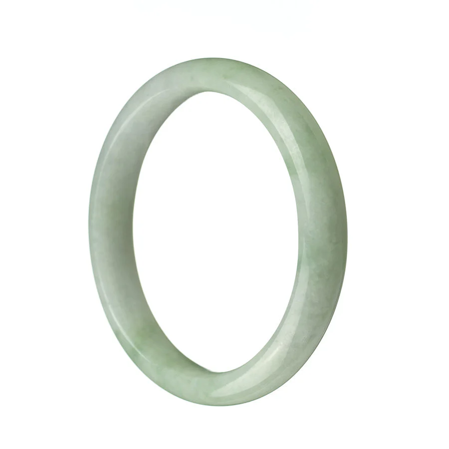 Authentic Grade A Pale Green Jadeite Bangle - 56mm Half Moon