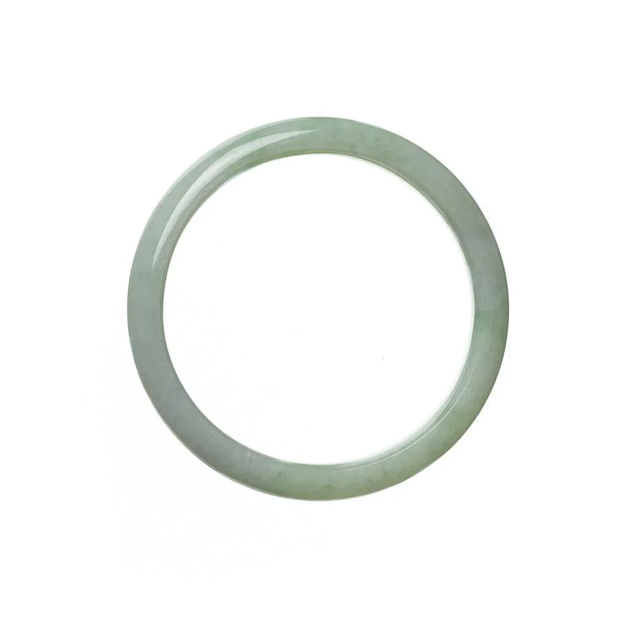 Authentic Grade A Pale Green Jadeite Bangle - 56mm Half Moon - Image 2