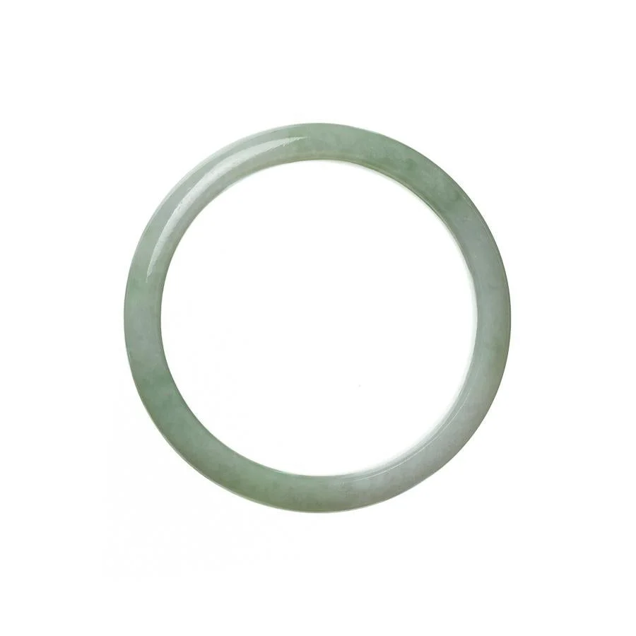 Authentic Grade A Pale Green Jadeite Bangle - 56mm Half Moon - Image 3