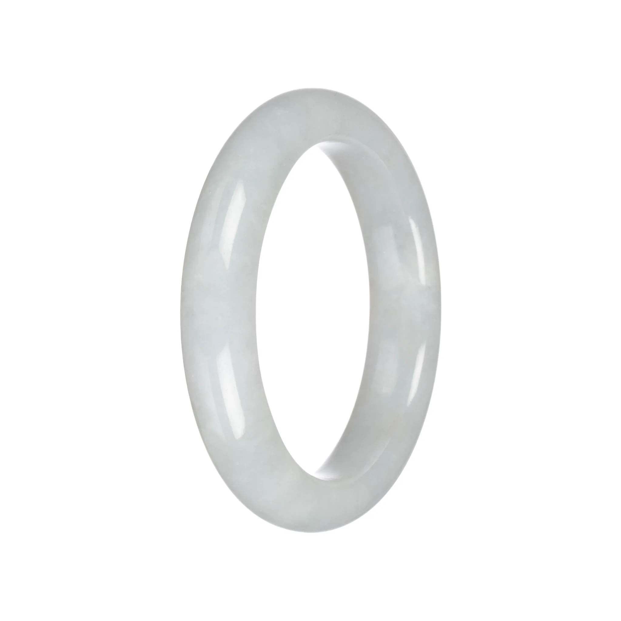 Real Grade A Pale Green Burma Jade Bracelet - 58mm Semi Round - Image 2