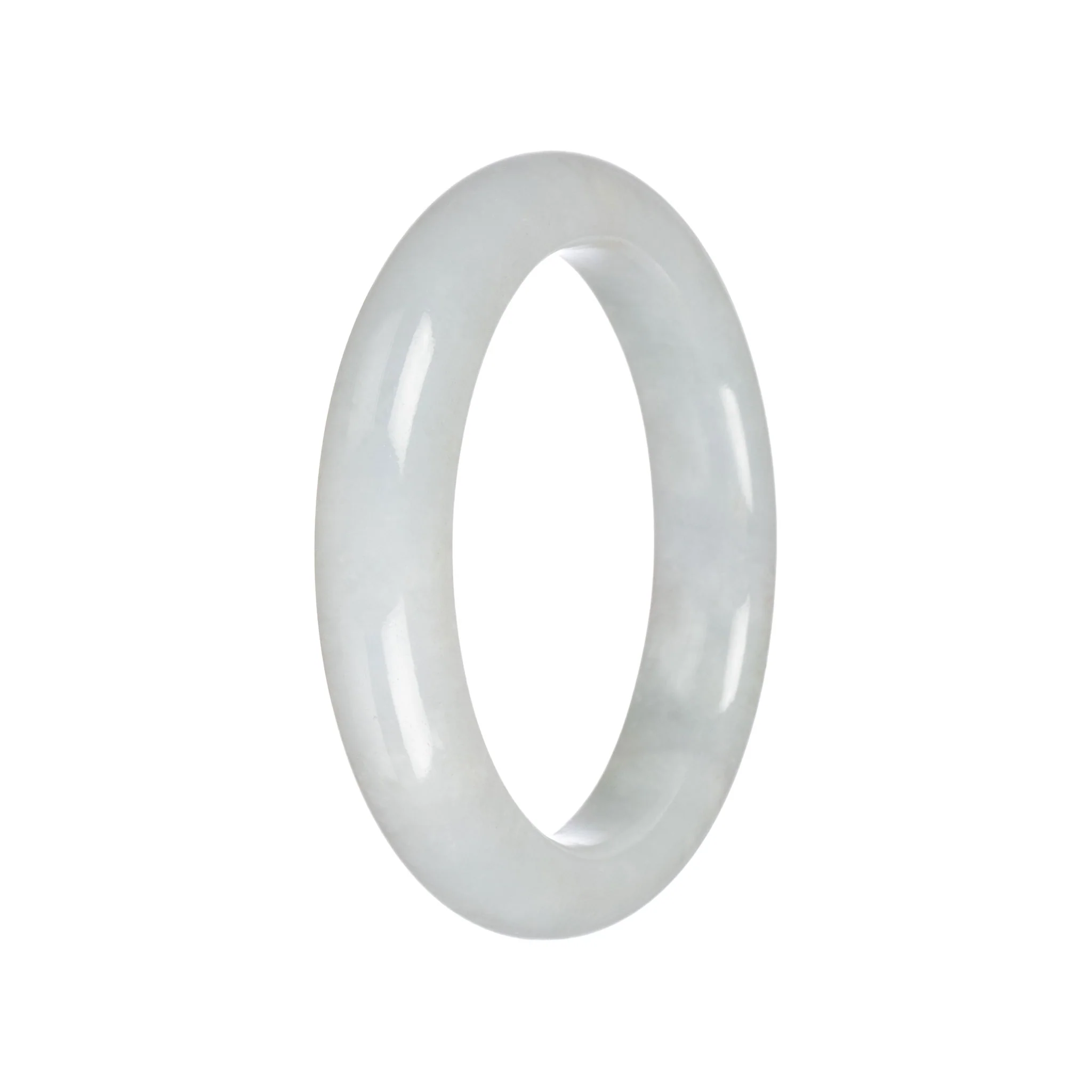 Real Grade A Pale Green Burma Jade Bracelet - 58mm Semi Round - Image 3