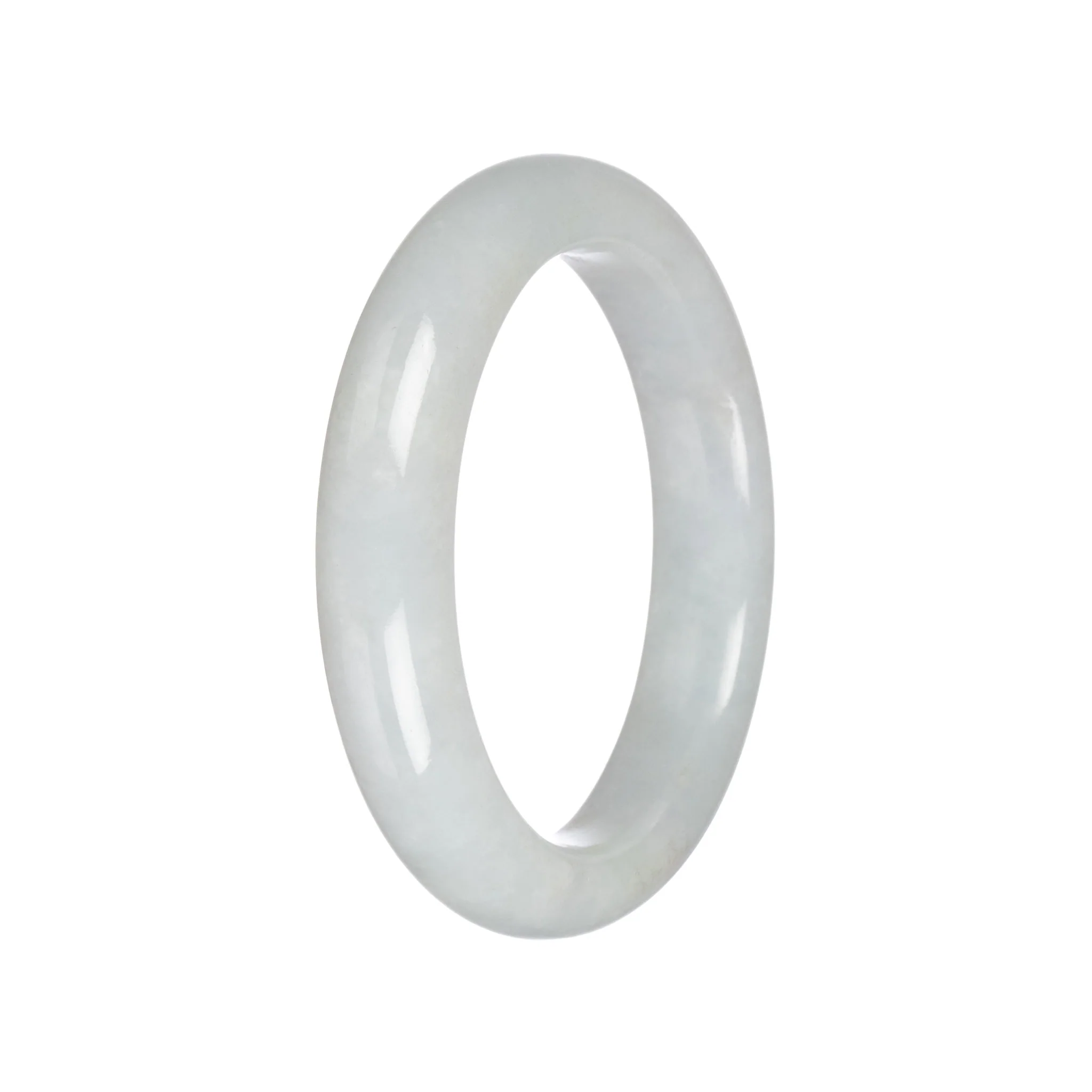 Real Grade A Pale Green Burma Jade Bracelet - 58mm Semi Round - Image 4