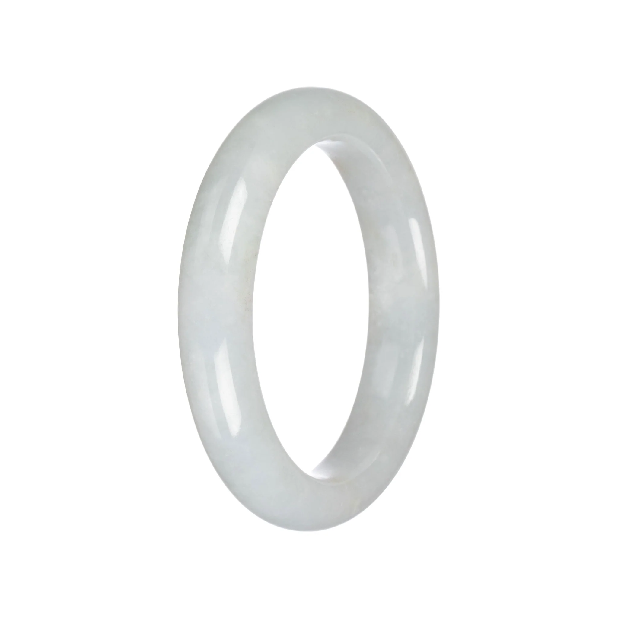 Real Grade A Pale Green Burma Jade Bracelet - 58mm Semi Round - Image 5