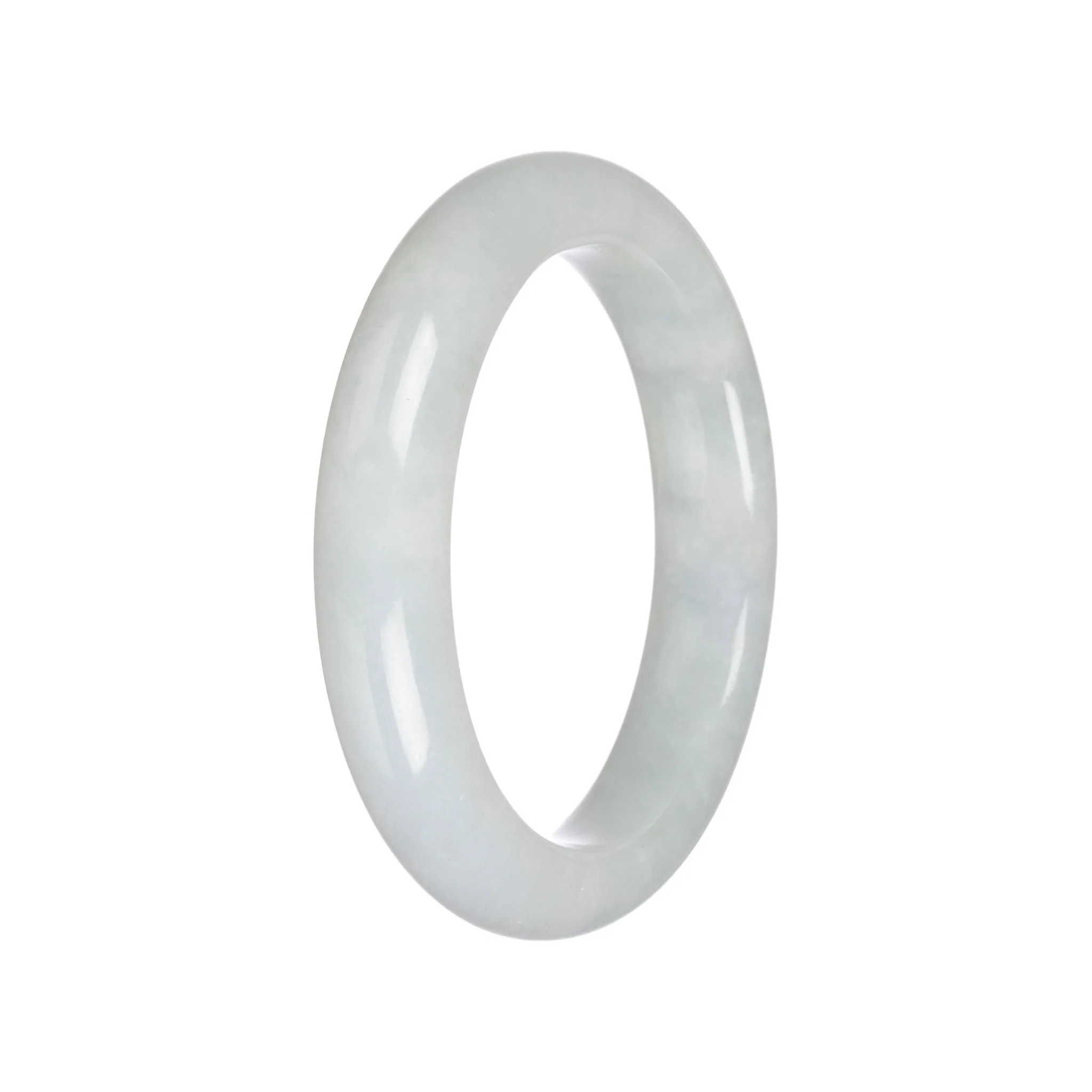 Real Grade A Pale Green Burma Jade Bracelet - 58mm Semi Round - Image 6