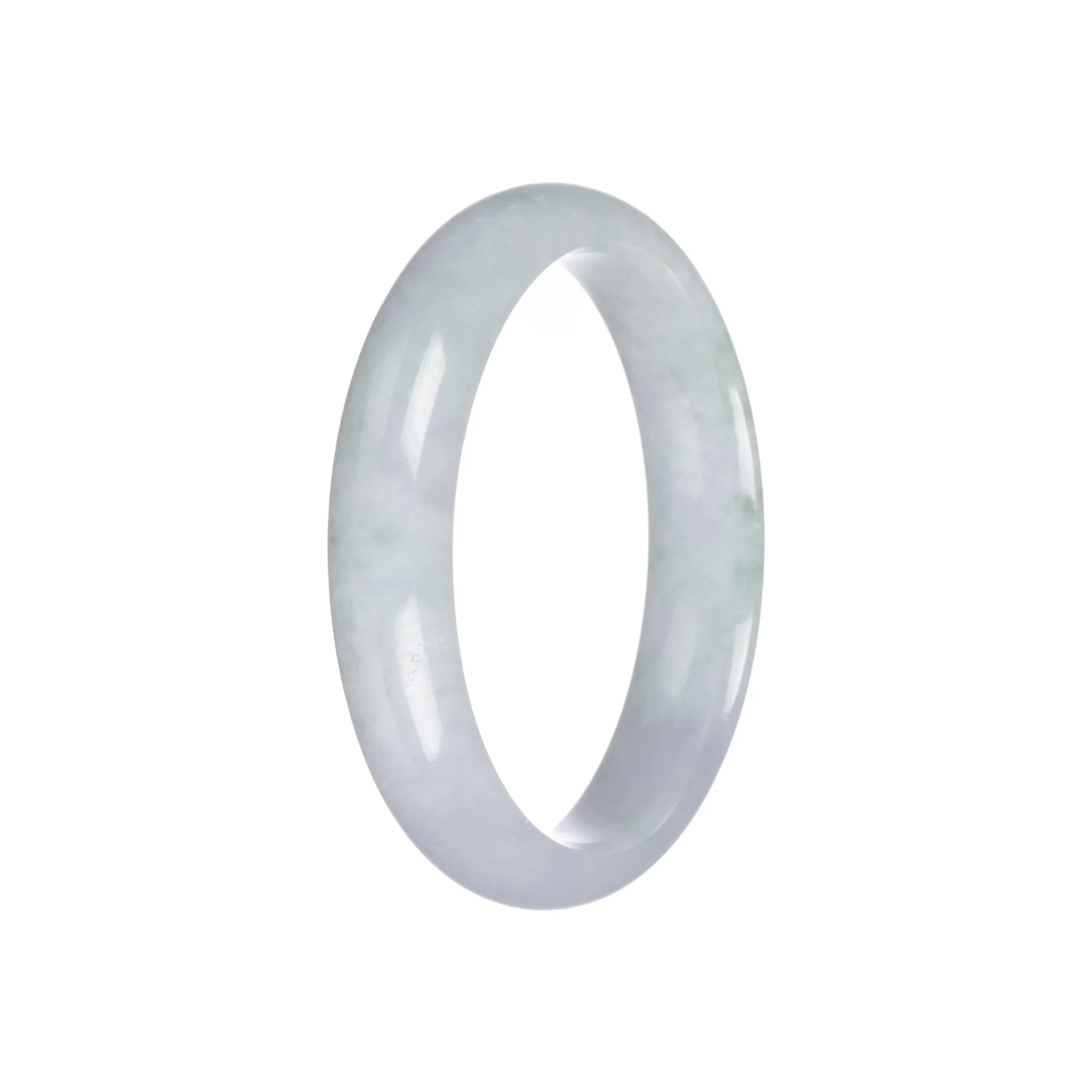 Genuine Grade A Pale Green Burma Jade Bracelet - 56mm Half Moon - Image 3