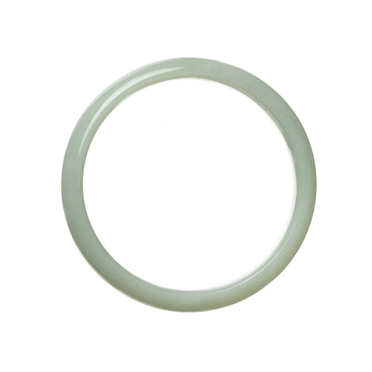 Genuine Grade A Pale Green Jadeite Bangle Bracelet - 56mm Half Moon - Image 2